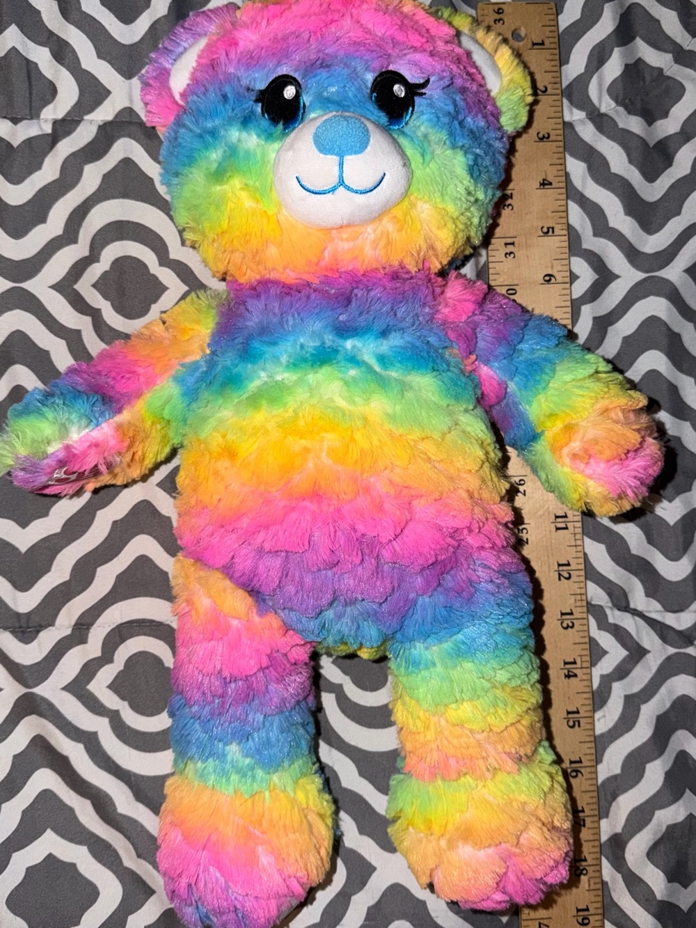 Build A Bear Plush Rainbow Teddy Bear - Multicolor Soft Kids Toy